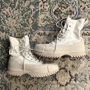 Converse White Combat Boots